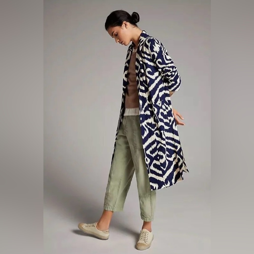 🆕 Anthropologie Robbie Duster Jacket, in Blue and White